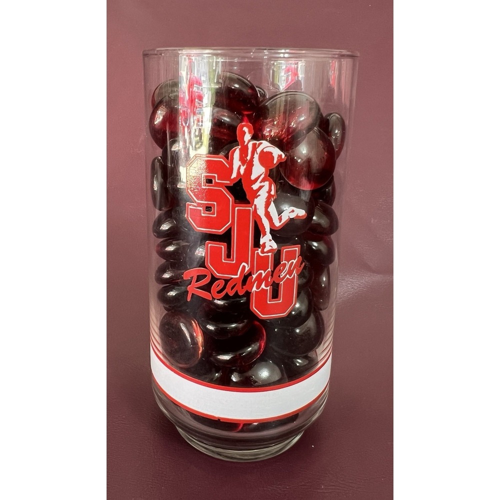 NCAA - St. John's University Redmen Big East Basketball drink glass - Getty Oil